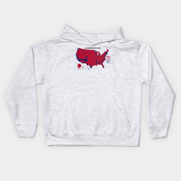 2016 Election Results by County Kids Hoodie by NeilGlover